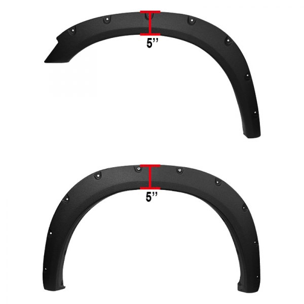 Spec-D® - Rivet Textured Black Front and Rear Fender Flares