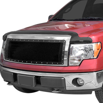 Spec-D® - 1-Pc Rivet Style Black Mesh Main Grille