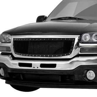 Spec-D® - 1-Pc Rivet Style Black Mesh Main Grille