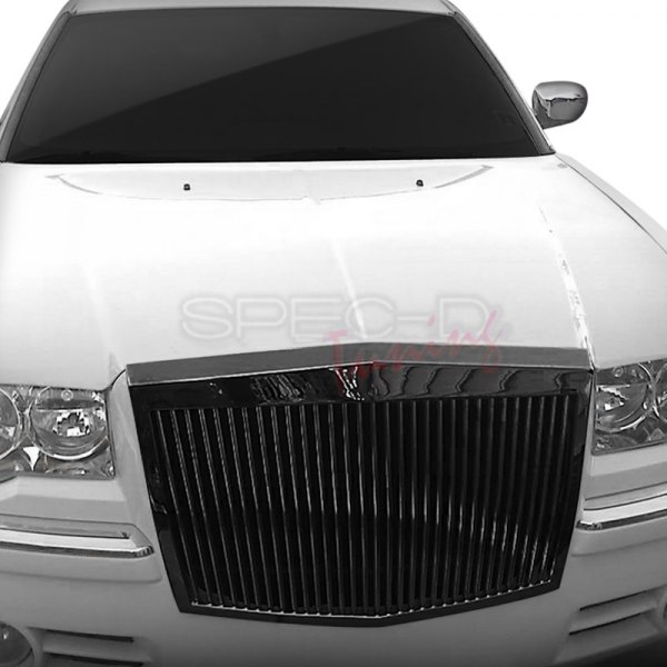 Spec-D® - 1-Pc Rolls Royce Phantom style Gloss Black Vertical Billet Main Grille