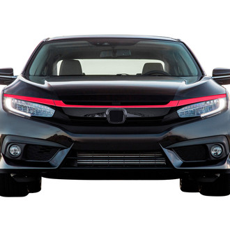 Spec-D® - 3-Pc Module Style Gloss Red Main Grille Trim