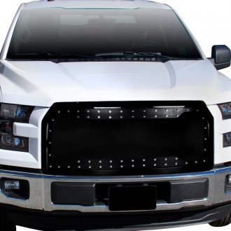 Spec-D® - 1-Pc Rivet Style Black Mesh Main Grille