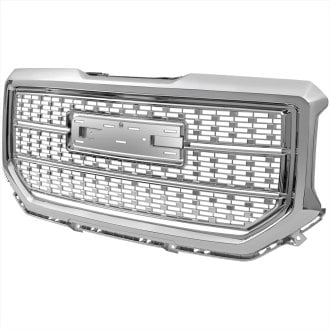 Spec-D® - 1-Pc Chrome Mesh Front Main Hood Grille