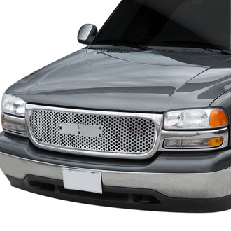 Spec-D® - 1-Pc Chrome Round Punch CNC Machined Main Grille