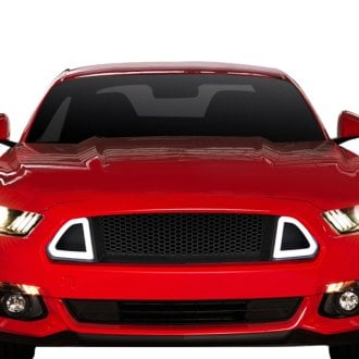 Spec-D® - 1-Pc Matte Black Mesh Main Grille with LED Lights