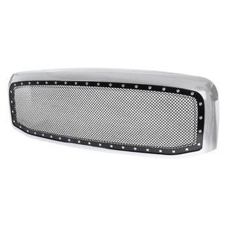 Spec-D® HG-RAM06SS - 1-Pc Rivet Style Black Mesh Main Grille