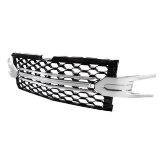 Spec-D® - 1-Pc Chrome with Gloss Black Front Main Hood Grille