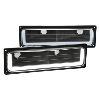 Spec-D® - Fiber Optic Matte Black LED Turn Signal/Parking Lights