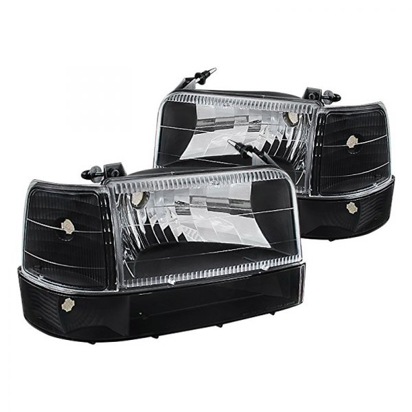 Spec-D® - Black Euro Headlights with Bumper and Corner Lights, Ford F-150