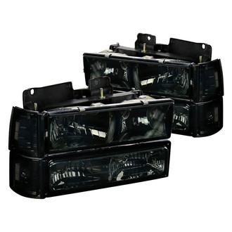 Spec-D® - Driver and Passenger Side Chrome/Smoke Euro Headlights with Corner and Bumper Lights