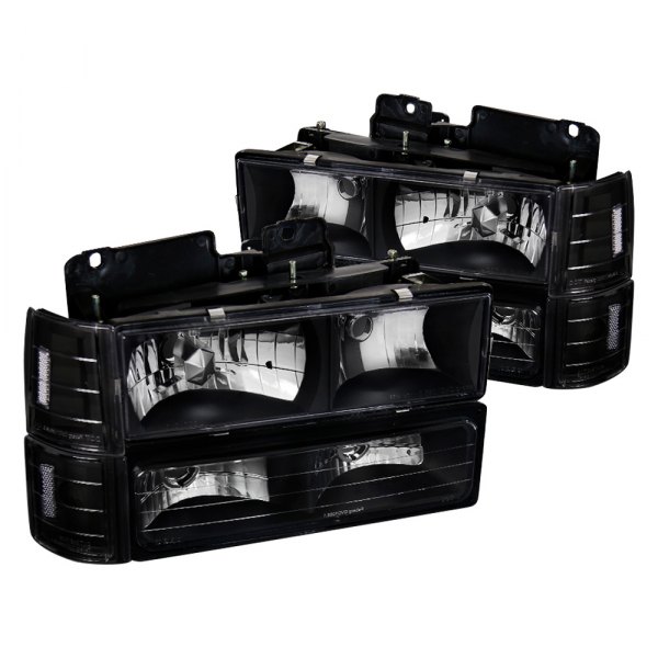 Spec-D® - Black Euro Headlights with Corner and Bumper Lights, GMC CK Pickup