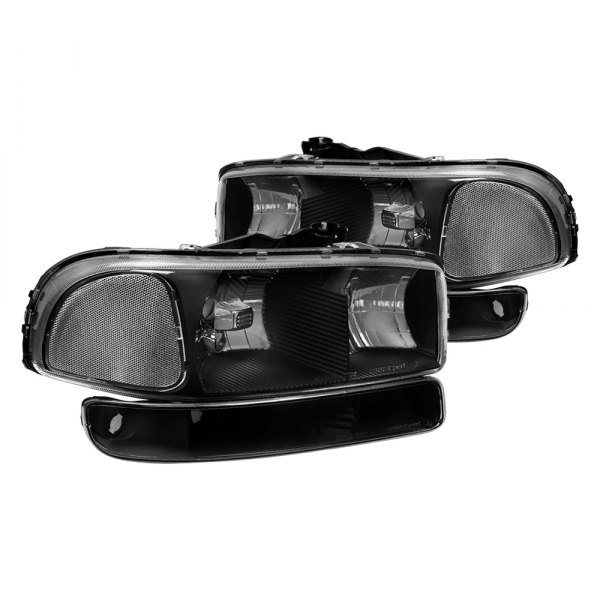 Spec-D® - Matte Black Euro Headlights with Turn Signal/Parking Lights