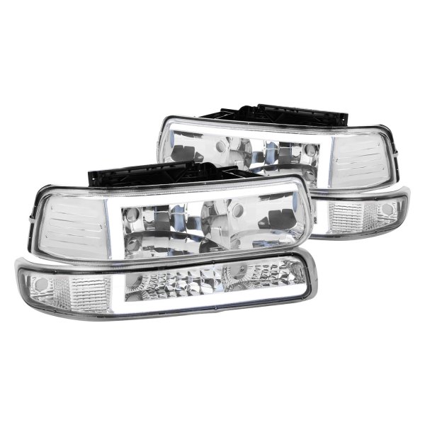 Spec-D® - Chrome LED DRL Bar Headlights with Turn Signal/Parking Lights