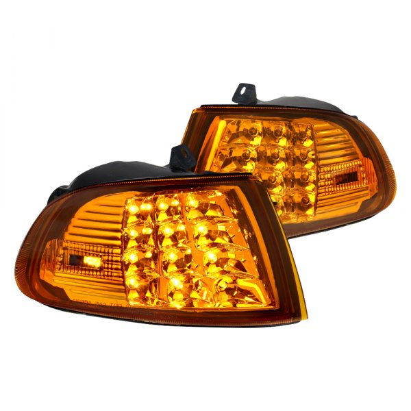 Spec-D® - Chrome/Amber LED Turn Signal/Corner Lights, Honda Civic