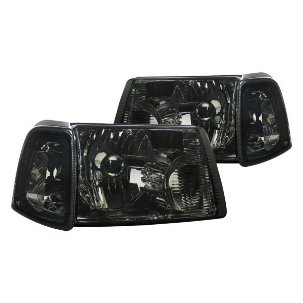Spec-D® - Chrome/Smoke Euro Headlights with Corner Lights, Ford Ranger