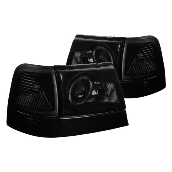 Spec-D® - Black/Smoke Projector Headlights with Corner Lights, Ford Ranger