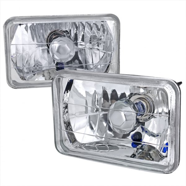 Spec-D® - 4x6" Rectangular Driver and Passenger Side Chrome Euro Headlights