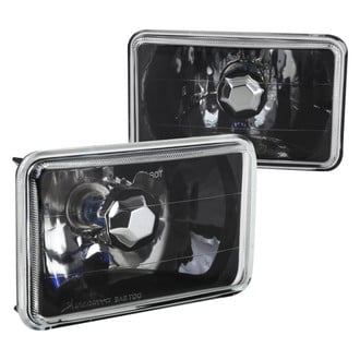 Spec-D® - 4x6" Rectangular Black Euro Headlights (H4651, 165mm)