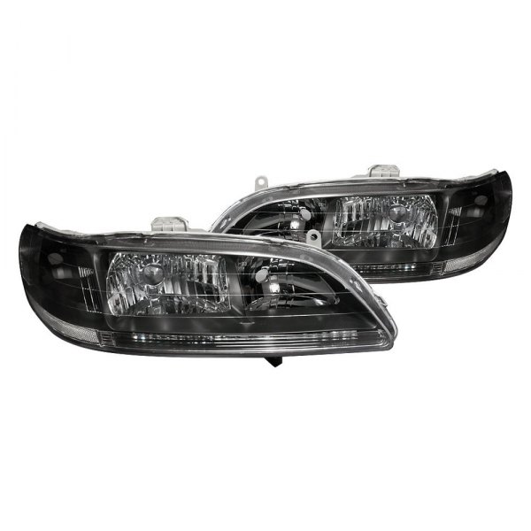 Spec-D® - Black/Chrome Euro Headlights, Honda Accord