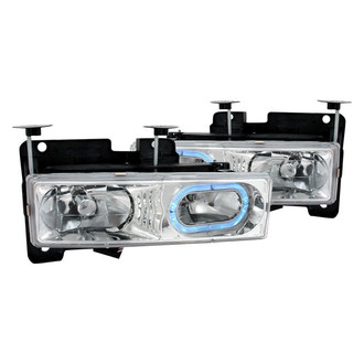 Spec-D® - Driver and Passenger Side Chrome LED Halo Euro Headlights