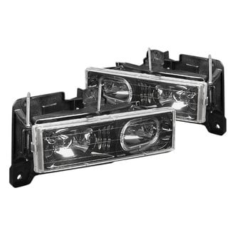Spec-D® - Driver and Passenger Side Black LED Halo Euro Headlights
