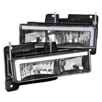 Spec-D® - Driver and Passenger Side Matte Black LED DRL Bar Headlights