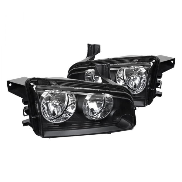 Spec-D® - Black Factory Style Headlights, Dodge Charger