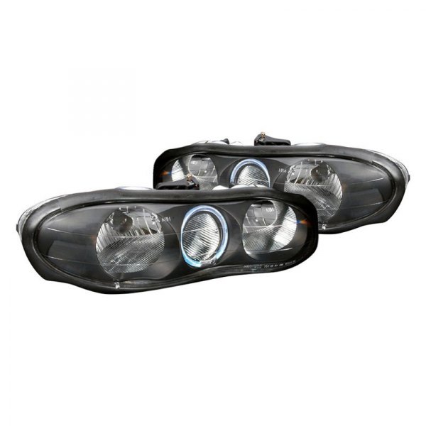 Spec-D® - Black LED Halo Euro Headlights, Chevy Camaro