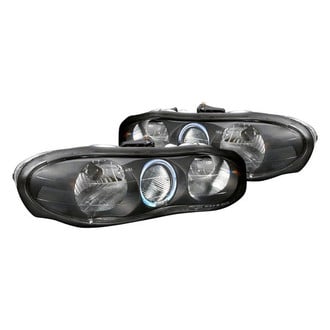 Spec-D® - Driver and Passenger Side Black LED Halo Euro Headlights