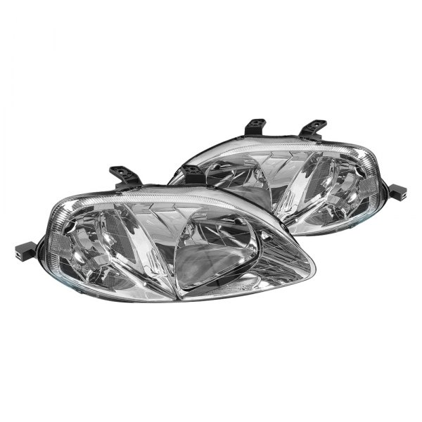 Spec-D® - Chrome/Smoke Euro Headlights, Honda Civic