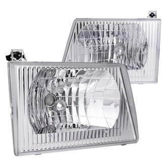 Spec-D® LH-ECON92-ABM - Driver and Passenger Side Chrome Euro Headlights