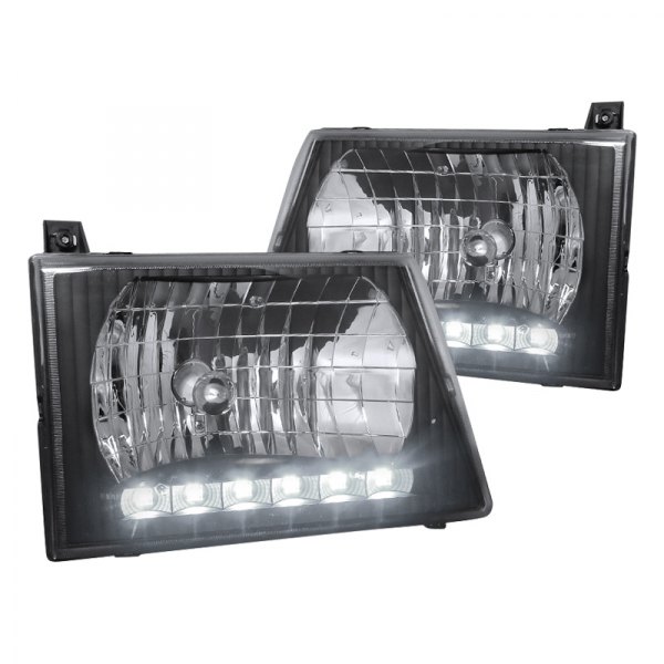 Spec-D® - Black Euro Headlights with Parking LEDs, Ford E-series