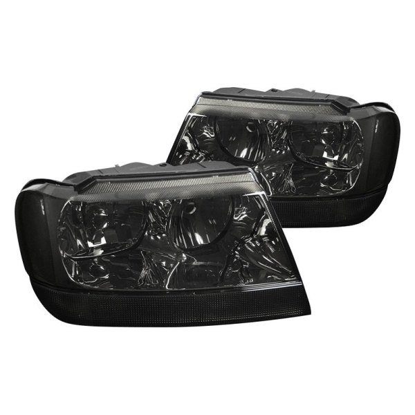 Spec-D® - Chrome/Smoke Euro Headlights, Jeep Grand Cherokee