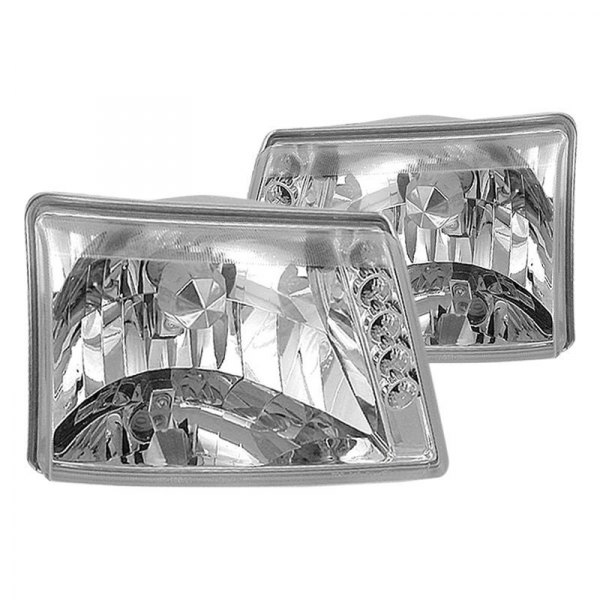 Spec-D® - Chrome Euro Headlights with Parking LEDs, Ford Ranger