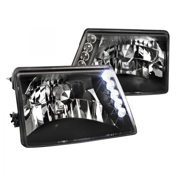 Spec-D® - Black Euro Headlights with Parking LEDs, Ford Ranger