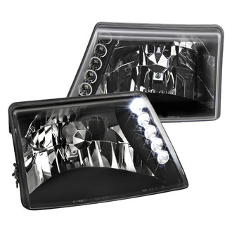 Spec-D® - Driver and Passenger Side Black Euro Headlights with Parking LEDs