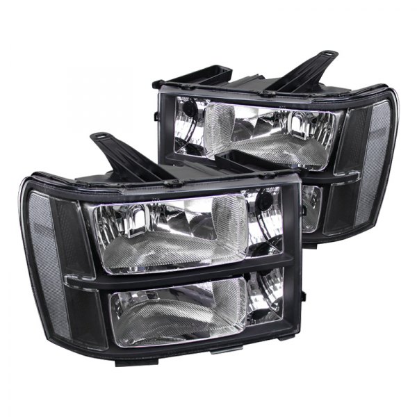 Spec-D® - Black Euro Headlights, GMC Sierra