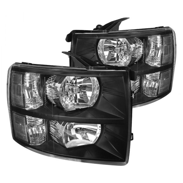 Spec-D® - Black Euro Headlights, Chevy Silverado