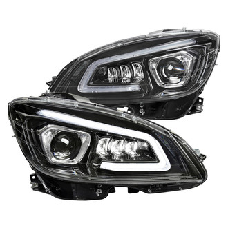 Spec-D® - Driver and Passenger Side Black Sequential Light Tube Projector LED Headlights