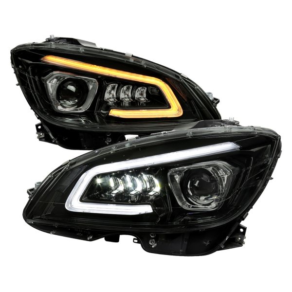 Spec-D® - Black/Smoke Sequential Light Tube Projector LED Headlights