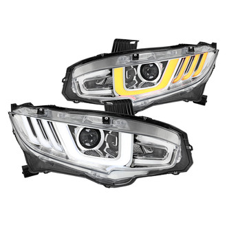 Spec-D® - Driver and Passenger Side Chrome Sequential DRL Bar Projector LED Headlights