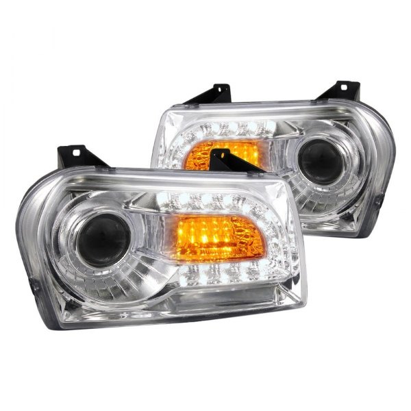 Spec-D® - Chrome Projector Headlights with LED Turn Signal and DRL, Chrysler 300
