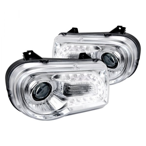 Spec-D® - Chrome Projector Headlights with LED DRL, Chrysler 300