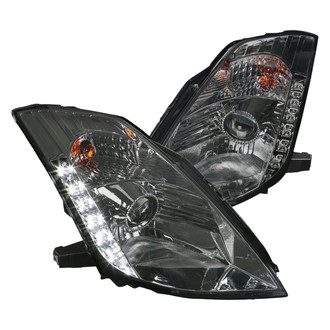 Spec-D® - Driver and Passenger Side Chrome/Smoke Projector Headlights with LED DRL
