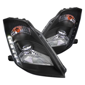 Spec-D® - Driver and Passenger Side Black Projector Headlights with LED DRL