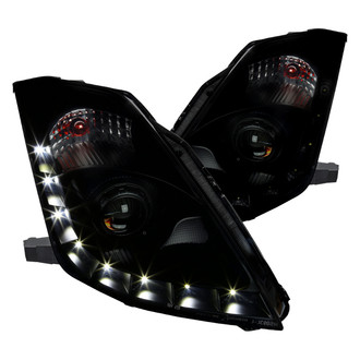 Spec-D® - Driver and Passenger Side Black/Smoke Projector Headlights with LED DRL