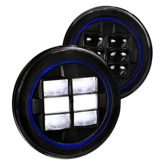 Combo: 2X 7 Inch Round - Spec-D Tuning LHP-7RNDJM-BL-RSX2 Blue Projector Headlight