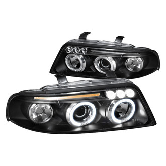 Spec-D® - Driver and Passenger Side Matte Black Dual Halo Projector Headlights with Parking LEDs