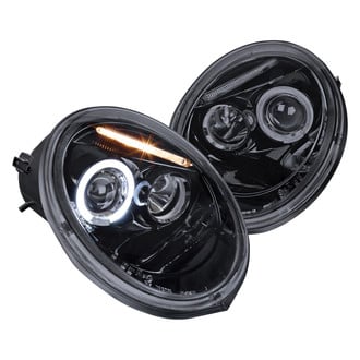Spec-D® - Driver and Passenger Side Gloss Black/Smoke Halo Projector Headlights with Parking LEDs