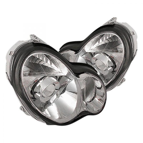 Spec-D® - Chrome Projector Headlights, Mercedes C Class